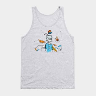 Graffiti Style Boy Face Mask Tank Top